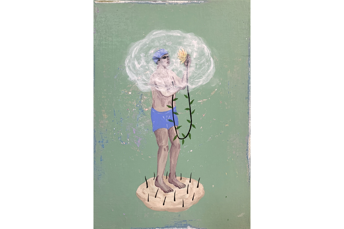 陳楷仁　看花少年 02　22.5x17.5cm-壓克力、畫布　2021